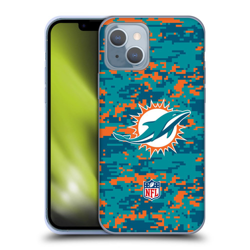 NFL Miami Dolphins Graphics Digital Camouflage Soft Gel Case for Apple iPhone 14