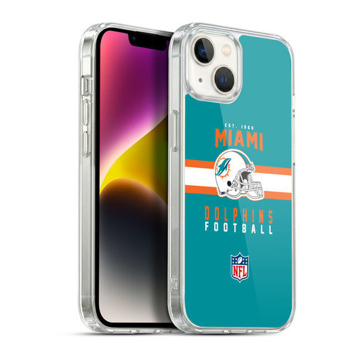 NFL Miami Dolphins Graphics Helmet Typography Soft Gel Case for Apple iPhone 14 Plus & MagSafe