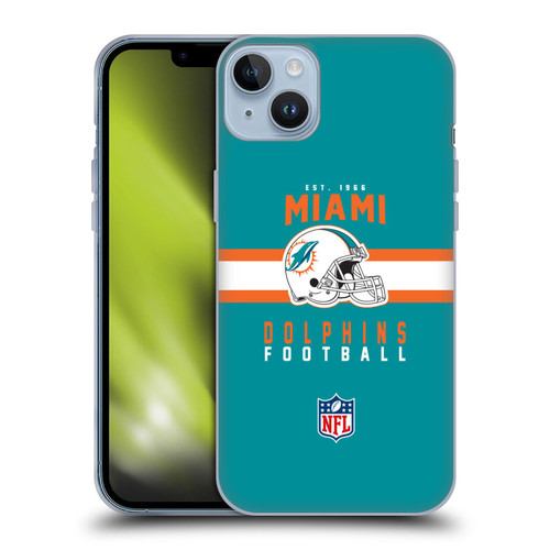 NFL Miami Dolphins Graphics Helmet Typography Soft Gel Case for Apple iPhone 14 Plus