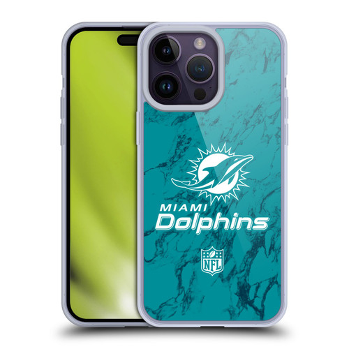 NFL Miami Dolphins Graphics Coloured Marble Soft Gel Case for Apple iPhone 14 Pro Max