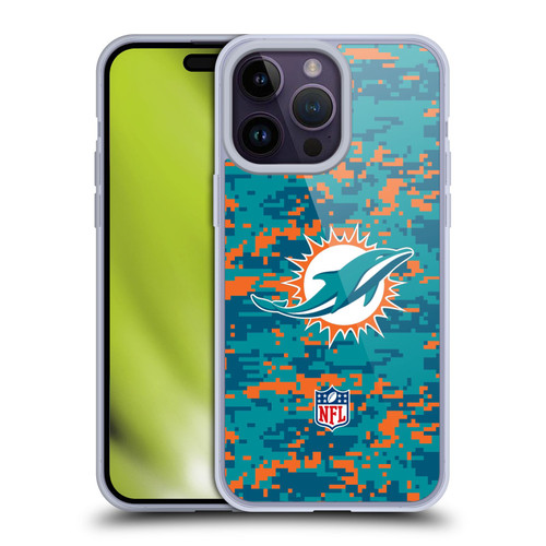 NFL Miami Dolphins Graphics Digital Camouflage Soft Gel Case for Apple iPhone 14 Pro Max