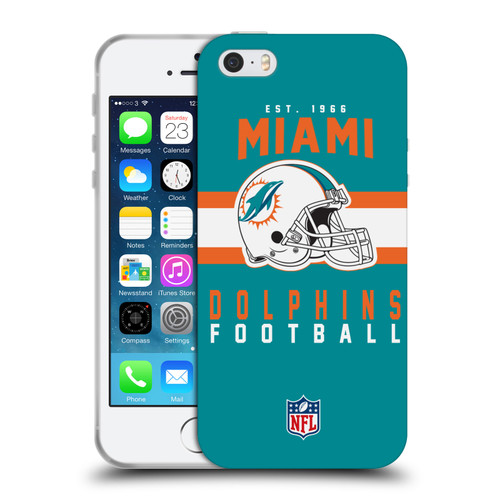 NFL Miami Dolphins Graphics Helmet Typography Soft Gel Case for Apple iPhone 5 / 5s / iPhone SE 2016