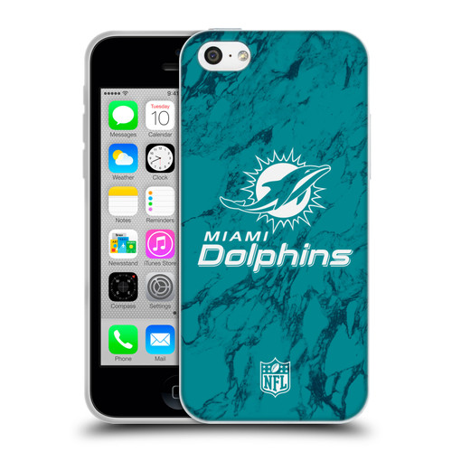 NFL Miami Dolphins Graphics Coloured Marble Soft Gel Case for Apple iPhone 5c