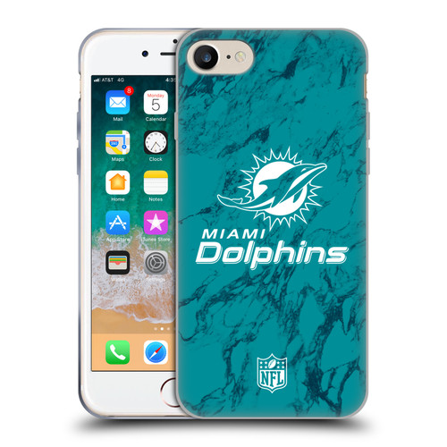 NFL Miami Dolphins Graphics Coloured Marble Soft Gel Case for Apple iPhone 7 / 8 / SE 2020 & 2022