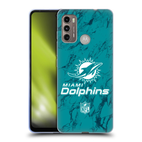 NFL Miami Dolphins Graphics Coloured Marble Soft Gel Case for Motorola Moto G60 / Moto G40 Fusion