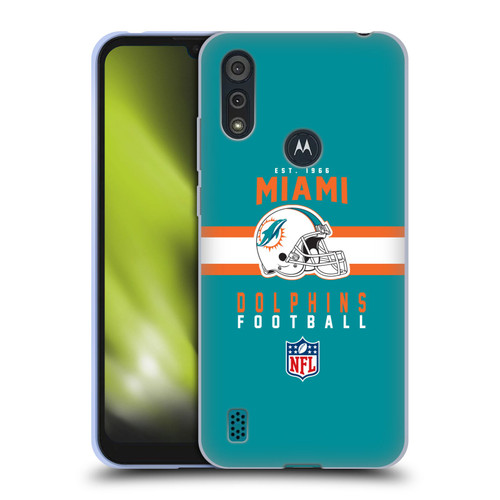 NFL Miami Dolphins Graphics Helmet Typography Soft Gel Case for Motorola Moto E6s (2020)