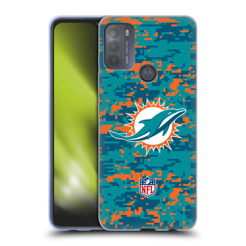 NFL Miami Dolphins Graphics Digital Camouflage Soft Gel Case for Motorola Moto G50