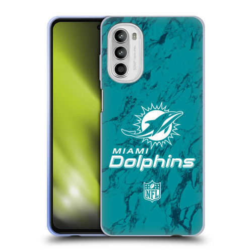 NFL Miami Dolphins Graphics Coloured Marble Soft Gel Case for Motorola Moto G52