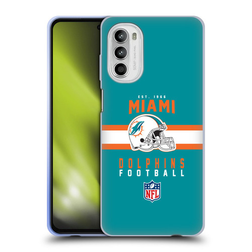NFL Miami Dolphins Graphics Helmet Typography Soft Gel Case for Motorola Moto G52