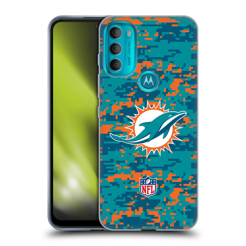 NFL Miami Dolphins Graphics Digital Camouflage Soft Gel Case for Motorola Moto G71 5G