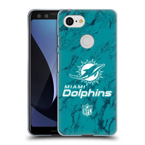 NFL Miami Dolphins Graphics Coloured Marble Soft Gel Case for Google Pixel 3