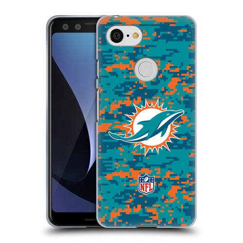 NFL Miami Dolphins Graphics Digital Camouflage Soft Gel Case for Google Pixel 3