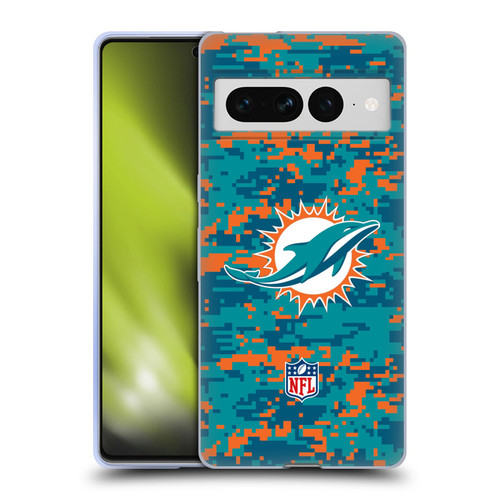 NFL Miami Dolphins Graphics Digital Camouflage Soft Gel Case for Google Pixel 7 Pro