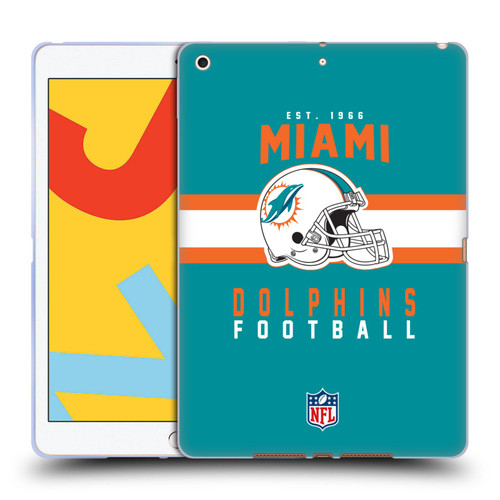NFL Miami Dolphins Graphics Helmet Typography Soft Gel Case for Apple iPad 10.2 2019/2020/2021