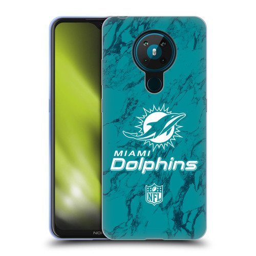 NFL Miami Dolphins Graphics Coloured Marble Soft Gel Case for Nokia 5.3