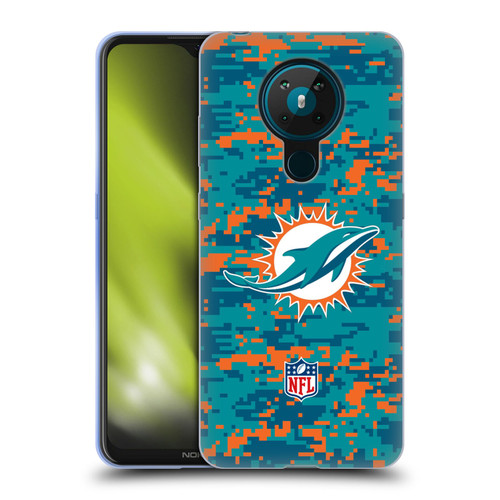 NFL Miami Dolphins Graphics Digital Camouflage Soft Gel Case for Nokia 5.3