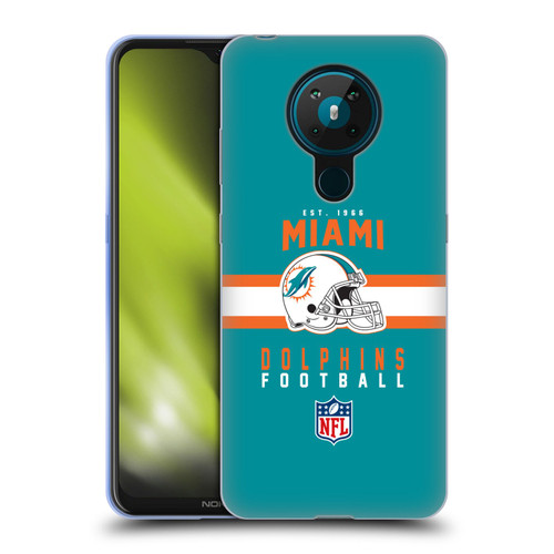 NFL Miami Dolphins Graphics Helmet Typography Soft Gel Case for Nokia 5.3