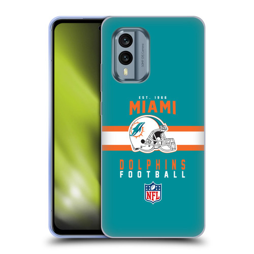 NFL Miami Dolphins Graphics Helmet Typography Soft Gel Case for Nokia X30
