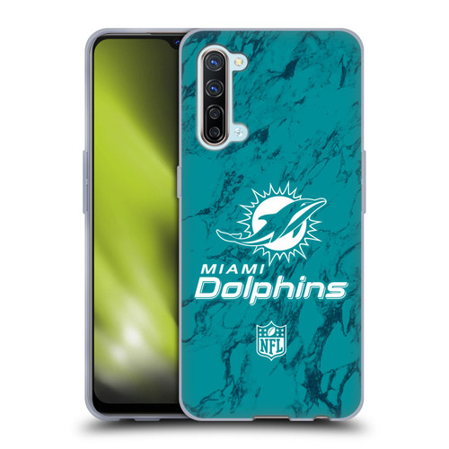 NFL Miami Dolphins Graphics Coloured Marble Soft Gel Case for OPPO Find X2 Lite 5G