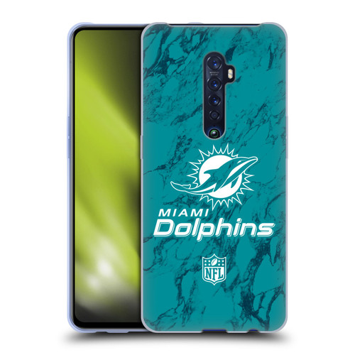 NFL Miami Dolphins Graphics Coloured Marble Soft Gel Case for OPPO Reno 2