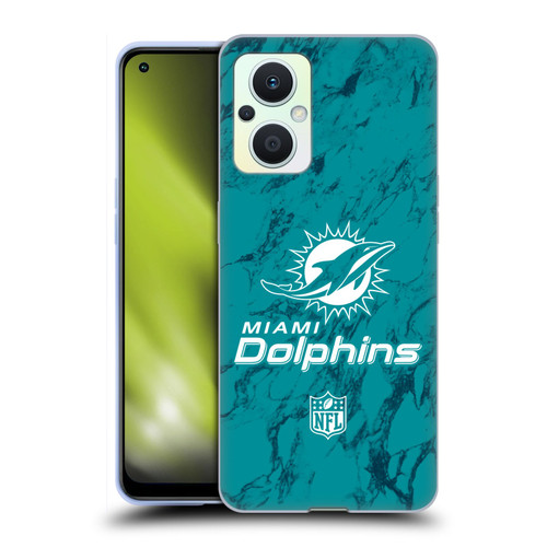 NFL Miami Dolphins Graphics Coloured Marble Soft Gel Case for OPPO Reno8 Lite