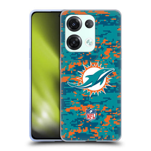NFL Miami Dolphins Graphics Digital Camouflage Soft Gel Case for OPPO Reno8 Pro