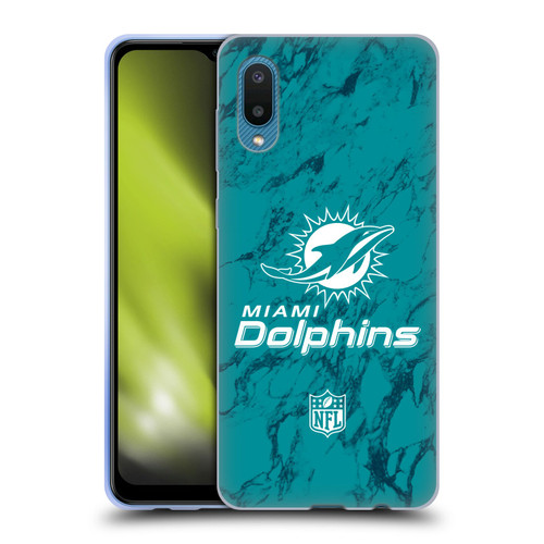 NFL Miami Dolphins Graphics Coloured Marble Soft Gel Case for Samsung Galaxy A02/M02 (2021)