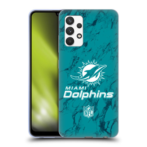 NFL Miami Dolphins Graphics Coloured Marble Soft Gel Case for Samsung Galaxy A32 (2021)