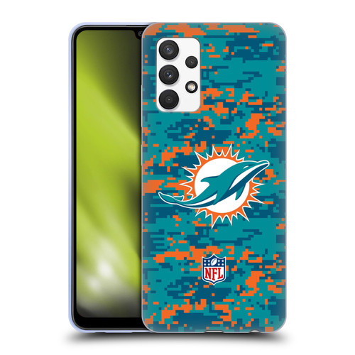 NFL Miami Dolphins Graphics Digital Camouflage Soft Gel Case for Samsung Galaxy A32 (2021)