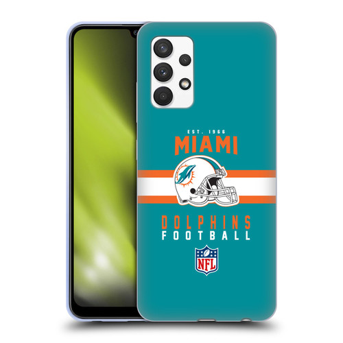 NFL Miami Dolphins Graphics Helmet Typography Soft Gel Case for Samsung Galaxy A32 (2021)