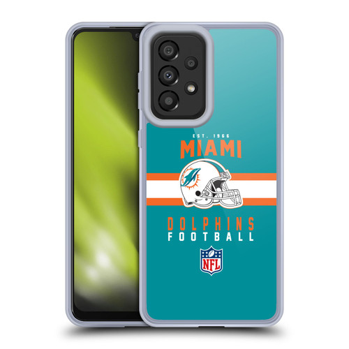 NFL Miami Dolphins Graphics Helmet Typography Soft Gel Case for Samsung Galaxy A33 5G (2022)