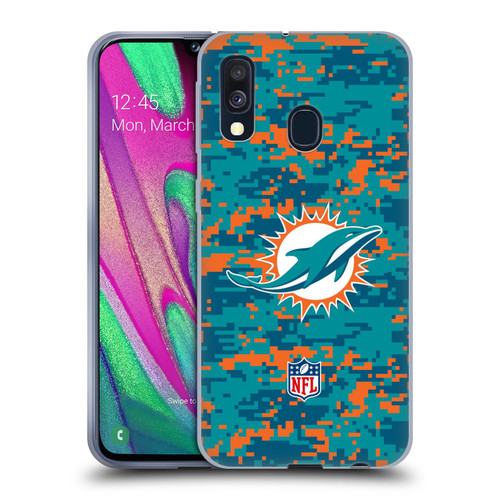 NFL Miami Dolphins Graphics Digital Camouflage Soft Gel Case for Samsung Galaxy A40 (2019)