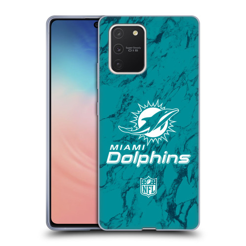 NFL Miami Dolphins Graphics Coloured Marble Soft Gel Case for Samsung Galaxy S10 Lite