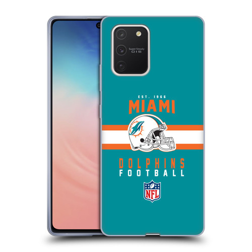 NFL Miami Dolphins Graphics Helmet Typography Soft Gel Case for Samsung Galaxy S10 Lite