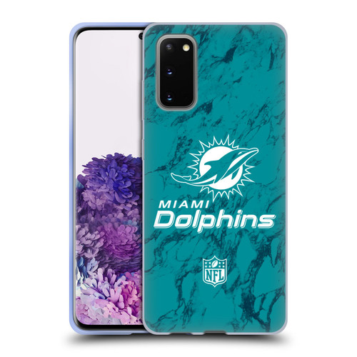 NFL Miami Dolphins Graphics Coloured Marble Soft Gel Case for Samsung Galaxy S20 / S20 5G
