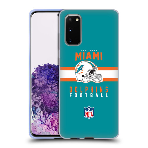 NFL Miami Dolphins Graphics Helmet Typography Soft Gel Case for Samsung Galaxy S20 / S20 5G