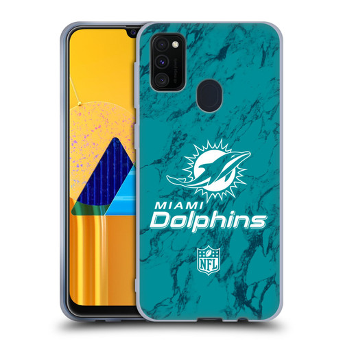 NFL Miami Dolphins Graphics Coloured Marble Soft Gel Case for Samsung Galaxy M30s (2019)/M21 (2020)