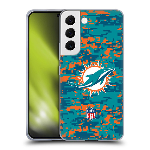 NFL Miami Dolphins Graphics Digital Camouflage Soft Gel Case for Samsung Galaxy S22 5G