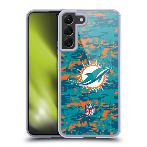 NFL Miami Dolphins Graphics Digital Camouflage Soft Gel Case for Samsung Galaxy S22+ 5G