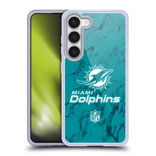 NFL Miami Dolphins Graphics Coloured Marble Soft Gel Case for Samsung Galaxy S23 5G