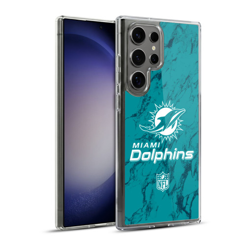 NFL Miami Dolphins Graphics Coloured Marble Soft Gel Case for Samsung Galaxy S23 Ultra 5G & MagSafe