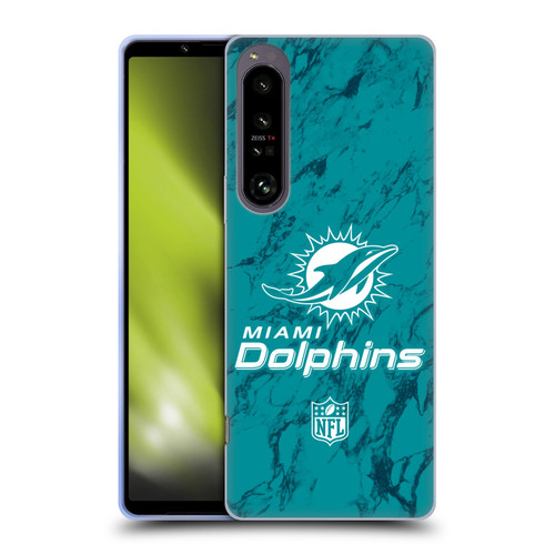 NFL Miami Dolphins Graphics Coloured Marble Soft Gel Case for Sony Xperia 1 IV