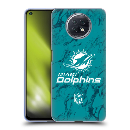 NFL Miami Dolphins Graphics Coloured Marble Soft Gel Case for Xiaomi Redmi Note 9T 5G