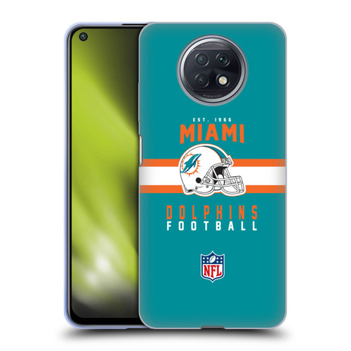 NFL Miami Dolphins Graphics Helmet Typography Soft Gel Case for Xiaomi Redmi Note 9T 5G