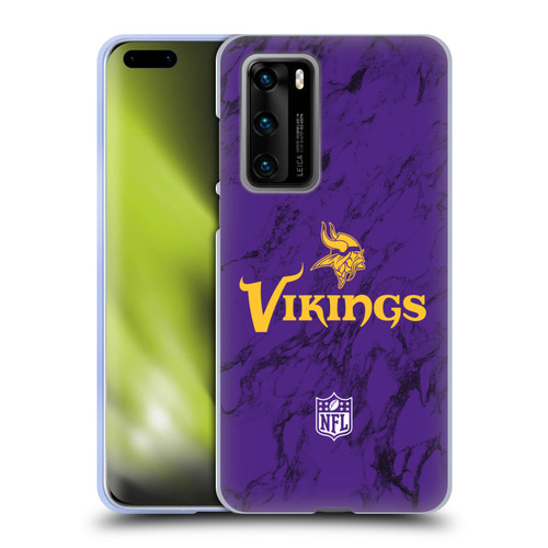 NFL Minnesota Vikings Graphics Coloured Marble Soft Gel Case for Huawei P40 5G