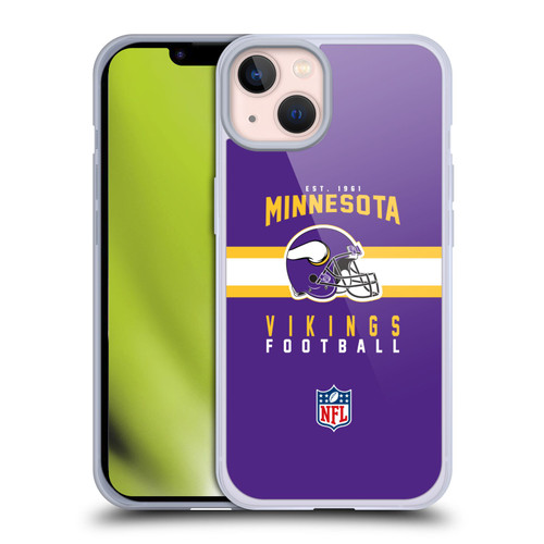 NFL Minnesota Vikings Graphics Helmet Typography Soft Gel Case for Apple iPhone 13