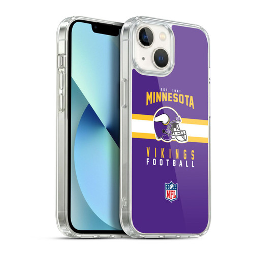 NFL Minnesota Vikings Graphics Helmet Typography Soft Gel Case for Apple iPhone 13