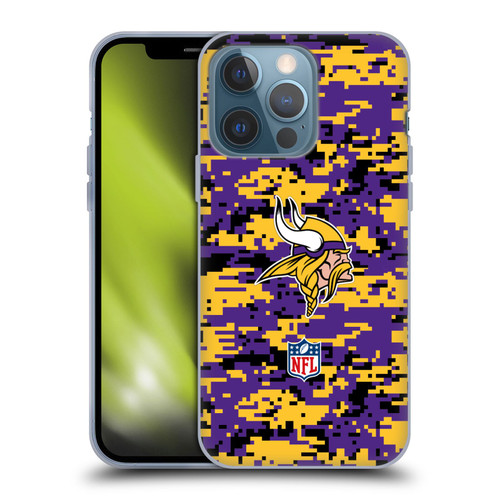 NFL Minnesota Vikings Graphics Digital Camouflage Soft Gel Case for Apple iPhone 13 Pro