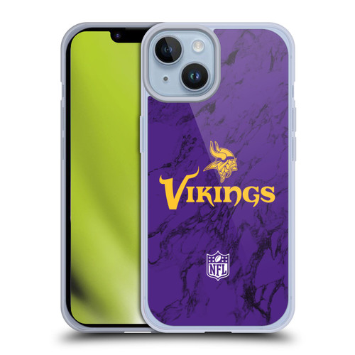 NFL Minnesota Vikings Graphics Coloured Marble Soft Gel Case for Apple iPhone 14