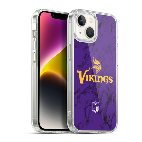 NFL Minnesota Vikings Graphics Coloured Marble Soft Gel Case for Apple iPhone 14